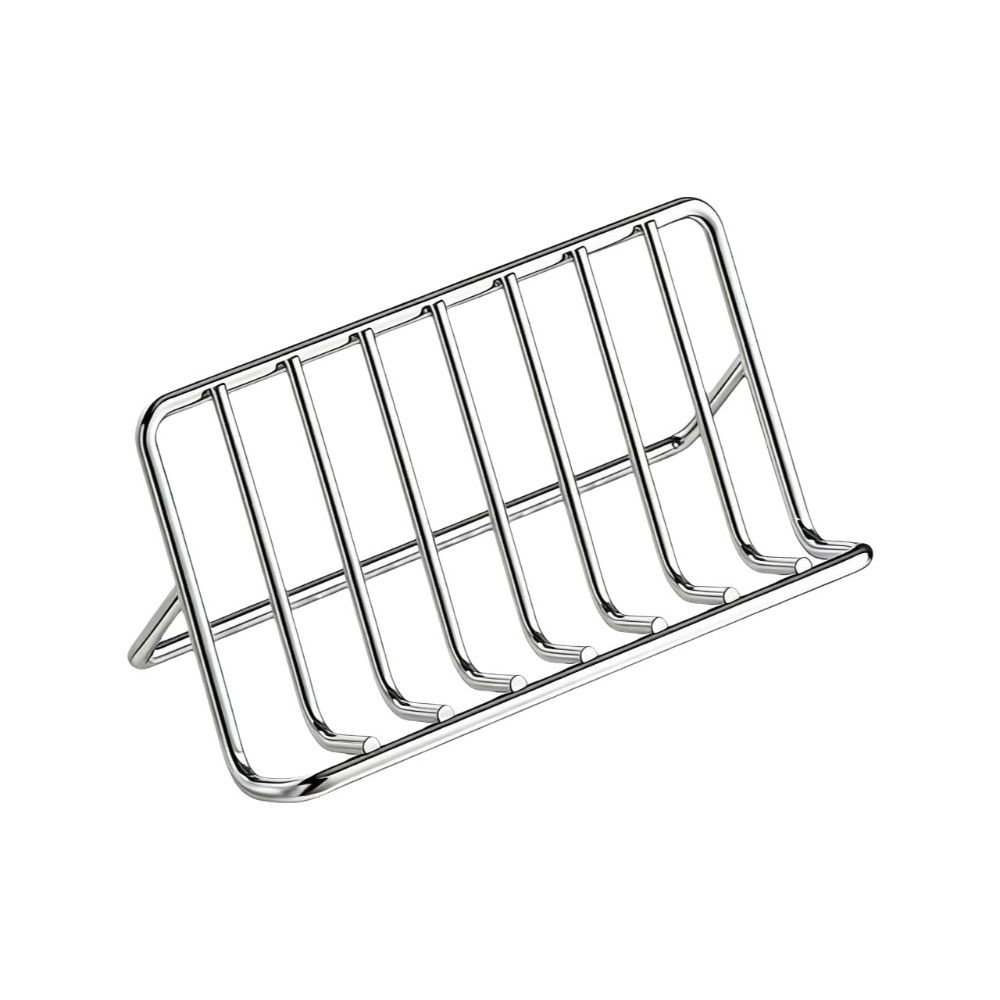 Non-slip Stainless Steel Soap Rack with Drain Tray Space Saving Bathroom Storage Rack Ventilated Rustproof Countertop Drain Tray