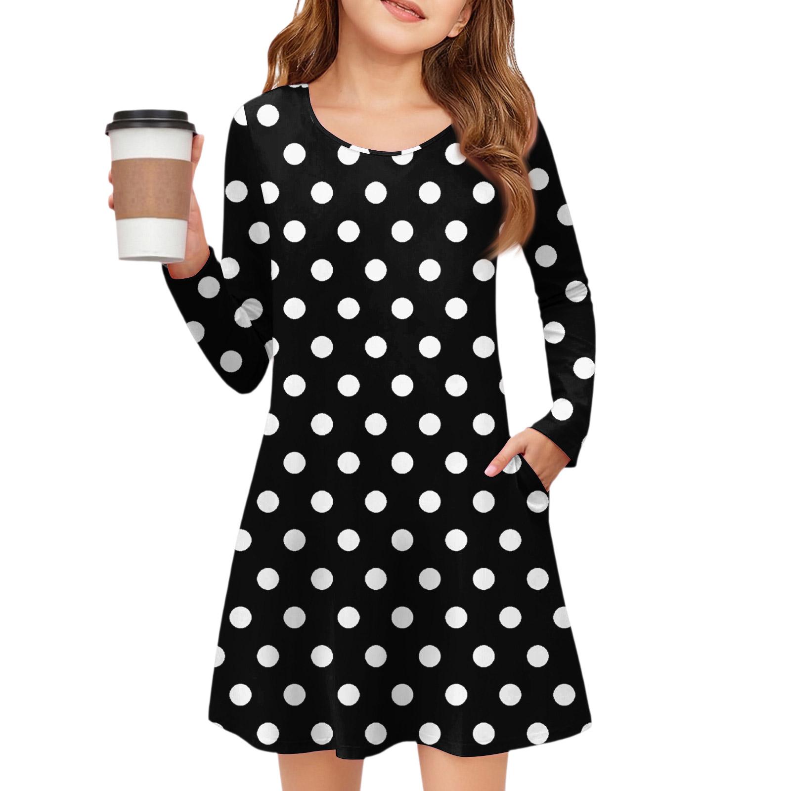 

Girls Long Sleeve Dress - Color Pocket Dress 140