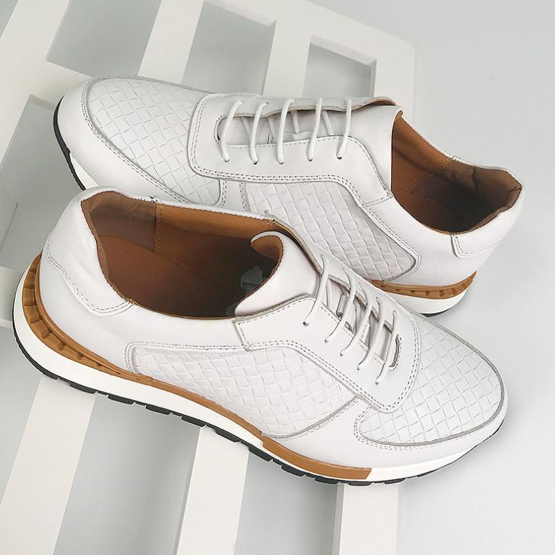 Mode Ny mode-loafers herr Brittiska vävda andningsbara Koreanska fritidsskor Läder slip-on-skor b15