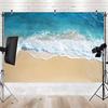 2D Blauwe Oceaan & Zandstrand Wandkleed, Esthetische Slaapkamer Achtergrond