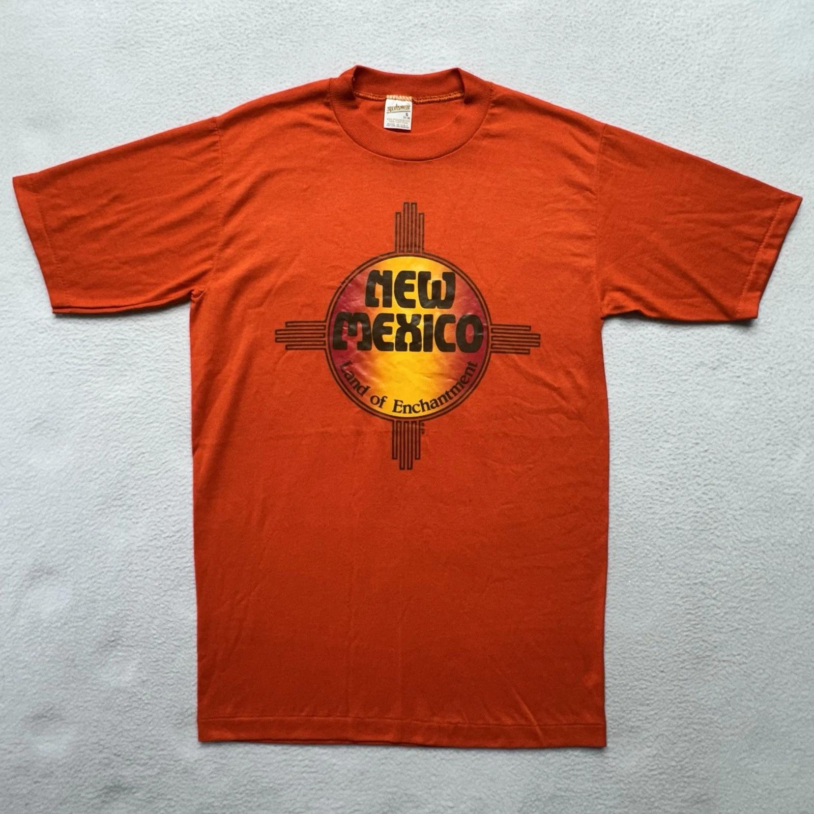 

Vintage 70’s New Mexico Tribal Shirt Size Small Orange Single Stitch Soft EUC XL