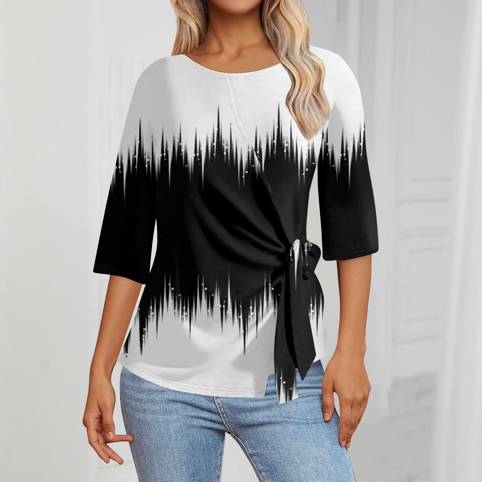 

Женские топы с рукавом 3/4. Летние асимметричные футболки. Облегающие повседневные топы. Футболки. Пуловеры. Футболки. Летние топы. Топы с короткими рукавами. XXXL белый