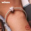 WOSTU Breloques en argent Sterling 925 véritable pour femmes, jolies perles d'horloge en forme de cœur rouge, adaptées aux bracelets et colliers originaux, bijoux fins, cadeaux