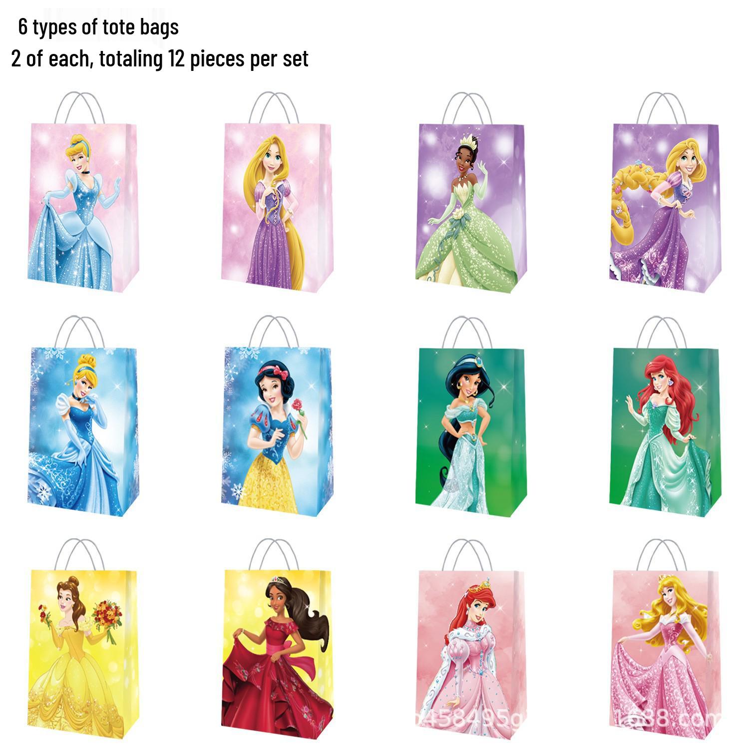 In-stock Princess-Themed Kraft Gift Bags for Children s Birthday Parties