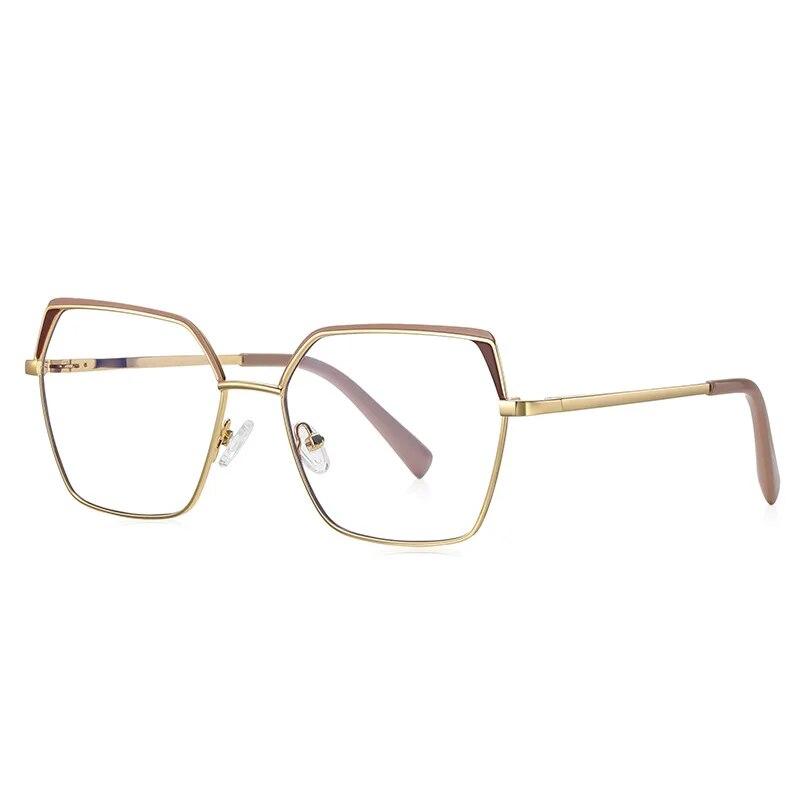 New Personality Anti-blue Light Glasses Square Frame Metal Ins Style Women's Flat Frame