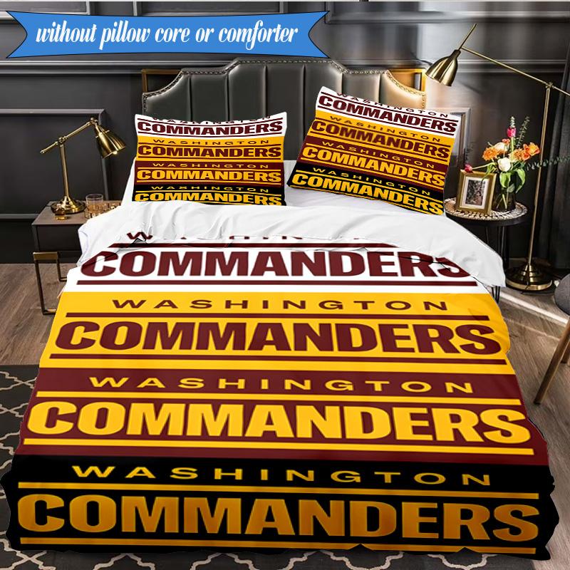 Washington Commanders Map 3pcs Bedding,Including 1pc Duvet Cover And 2pcs Pillowcases Perfect for Christmas,Ideal for Bedroom, Dormitory