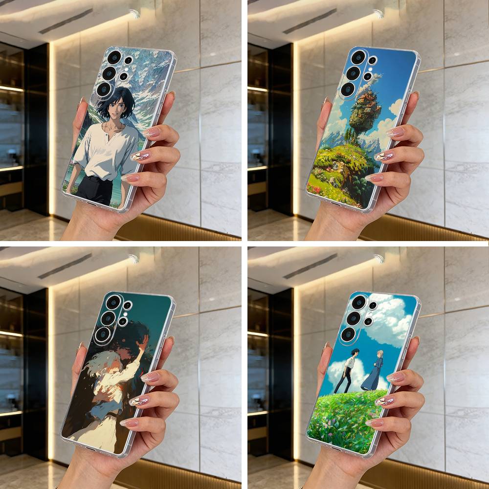 H-M-C-Howl's -Moving- Castle Clear Phone Case for Samsung S25, S24, S21, S22, S23, S30, Ultra, S20, Plus, FE, Lite