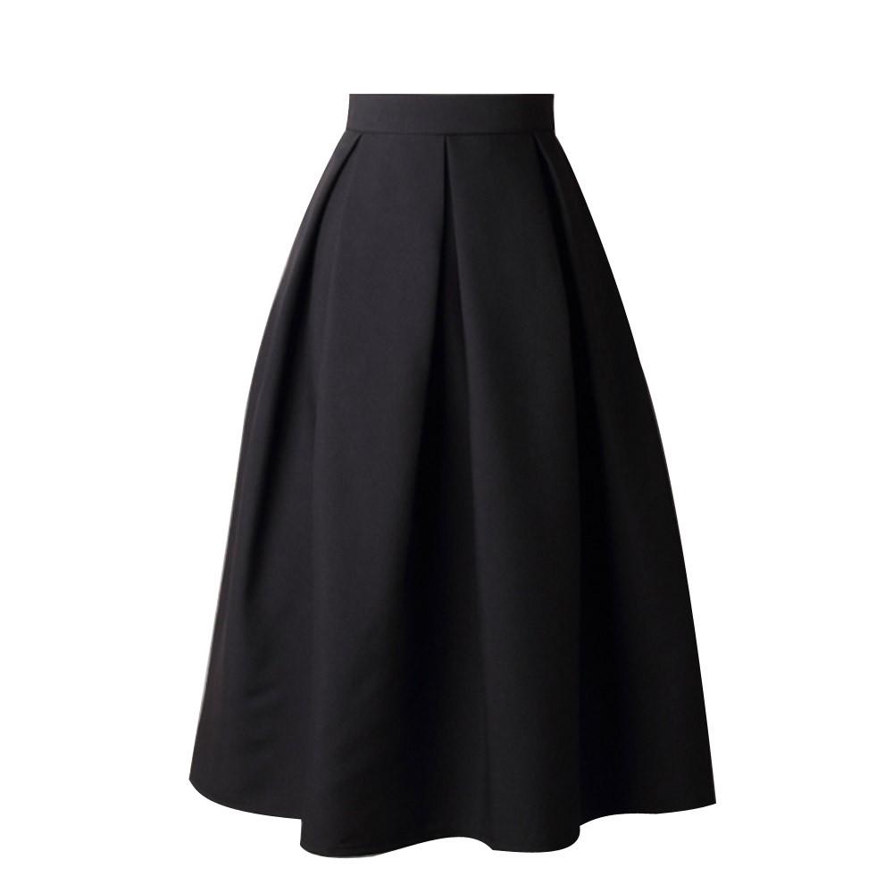 Women High Waist Flared Skirt Pleated Skirt A Line Street Skirt Full Midi Skirt