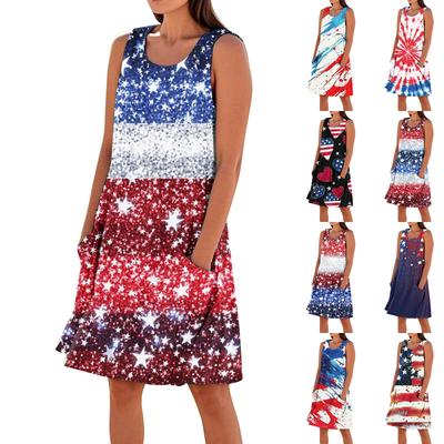 Summer Dresses For Women Loose Beach Vacation Casual Sleeveless Sundresses With Pockets Tank Dress