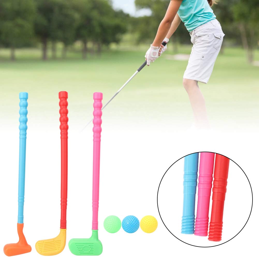Kids Golf Putter Mini Golf Set Kids Club Toy Golf Putter Training Aids Accessories 3 Pieces Durable Growth Promotion Game Indoor Outdoor Activities