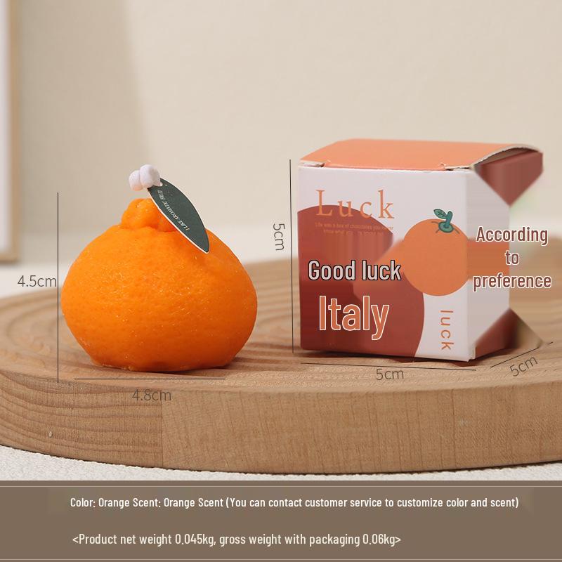 Persimmon Ruyi Scented Candle for Weddings & Parties: Fruit-Shaped Handmade Ornament