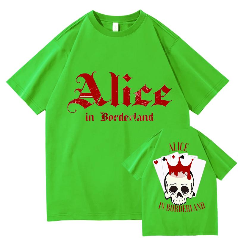 100% Cotton Vintage Alice In Borderlands Tour 2026 T-Shirt Fashion Men/Women Retro Oversize Loose Pure Cotton Clothes Tees Shirt