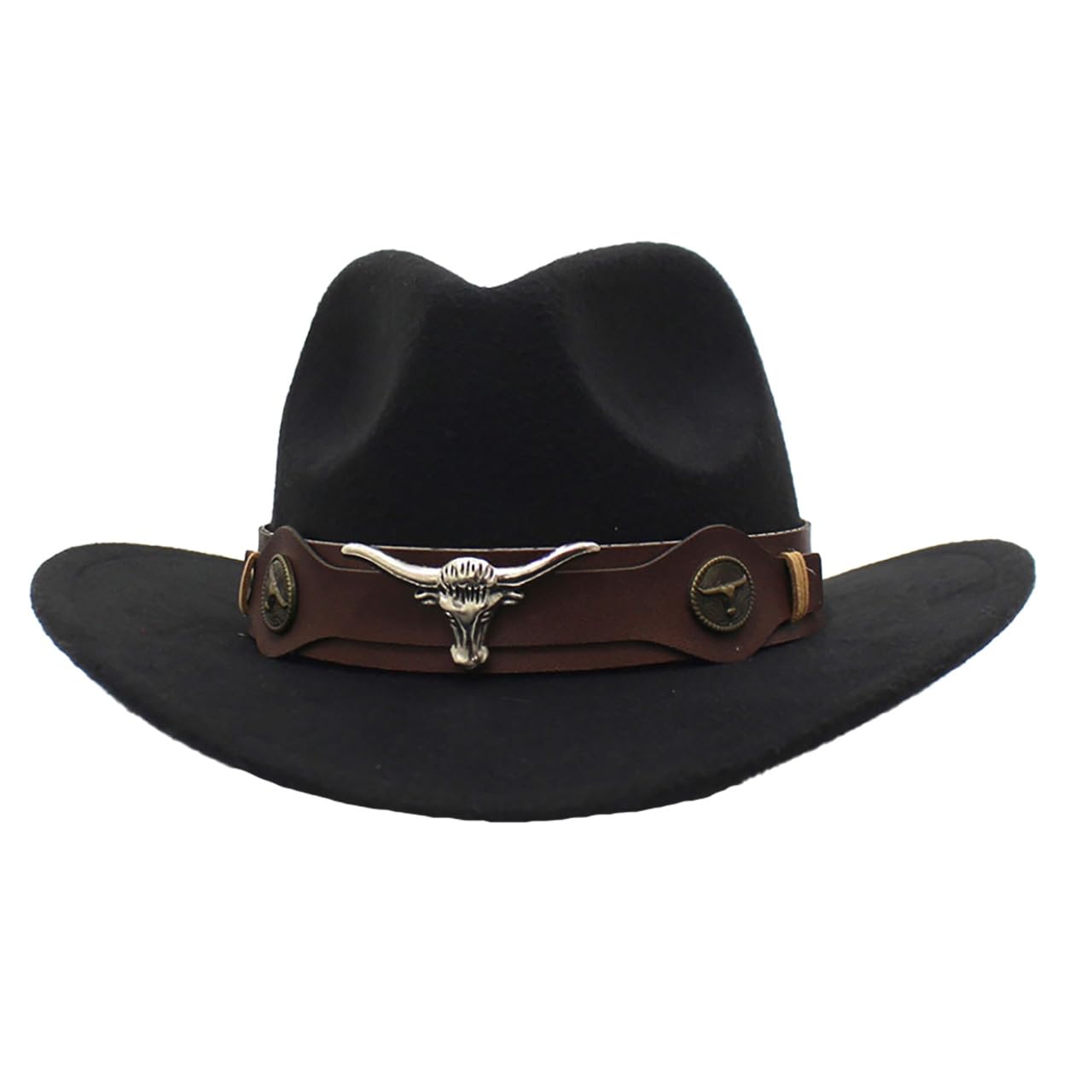 

White Fang CZ084 Cowboy Retro Fedora Stylish Jazz Western Style Men s (Black) Hat, чёрный