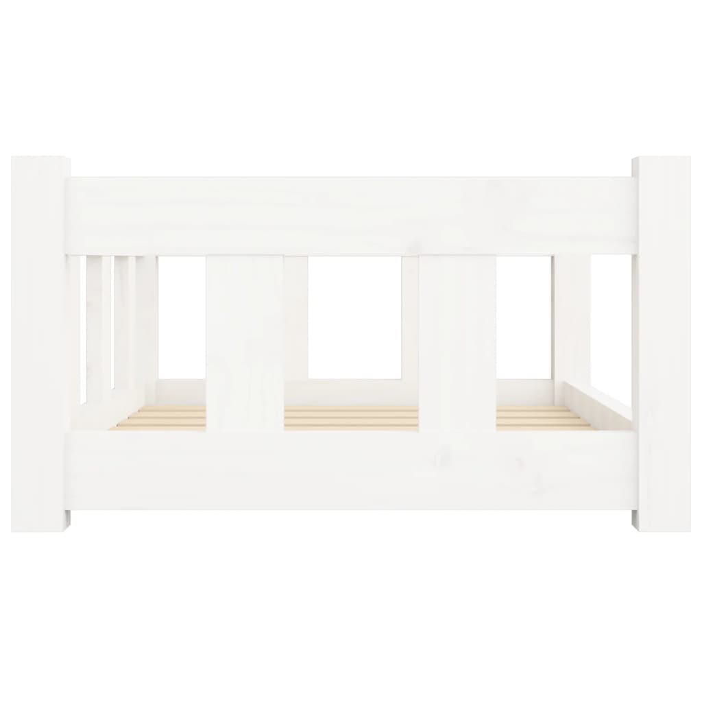 Vidaxl Legowisko Dla Psa, Białe, 65,5X50,5X28 Cm, Lite Drewno Sosnowe