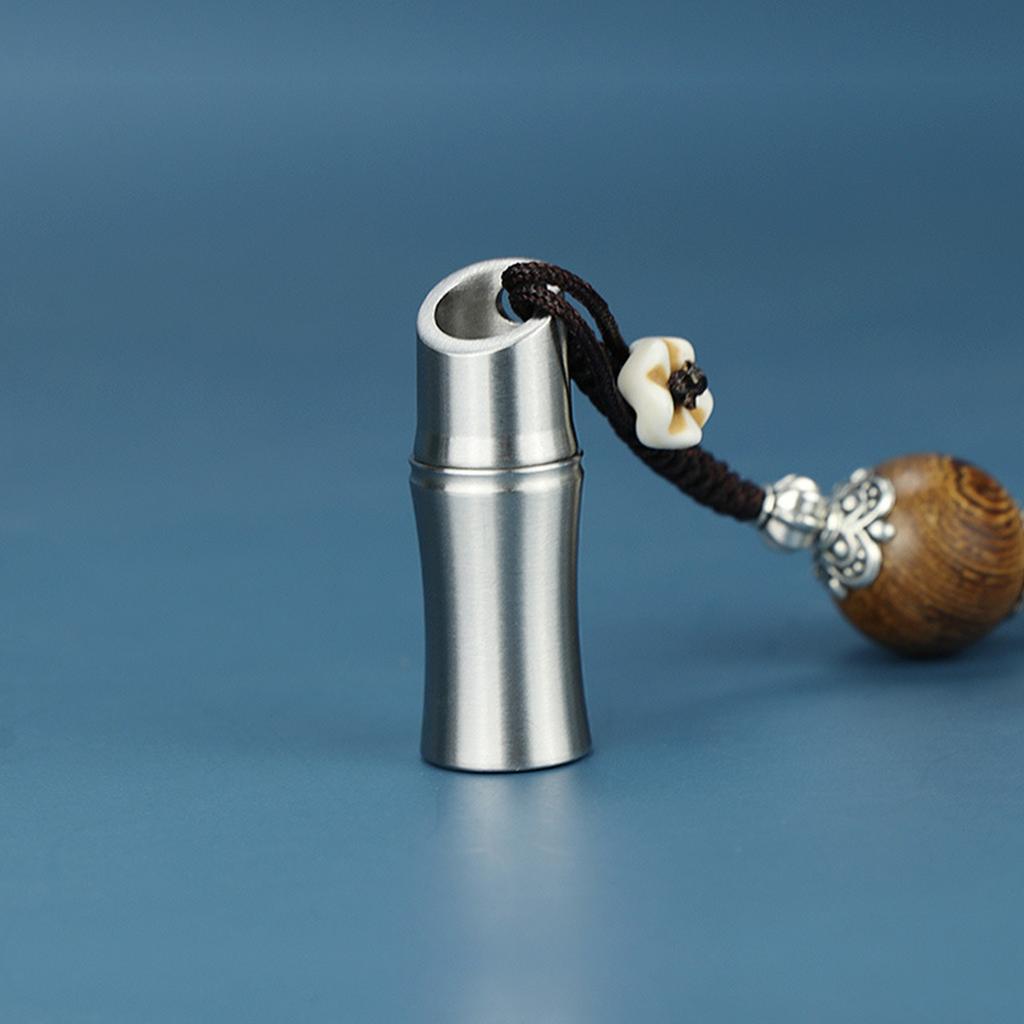 Portable Waterproofs Pills Box with Lanyard Stainless Steels Small Medicine Bottles Pocket Pills Case for Travel & Daily