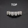 Set di Denti HipHop CZ per Unisex Mascella Superiore Inferiore Colore Oro Rame Denti Copri Denti Rimovibile Gioielli Dentali alla Moda