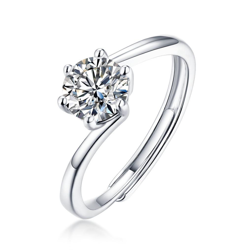 1 Carat Moissanite Ring In 925 Sterling Silver, Durable Forever Brilliant Ring for Women, Affordable Luxury Engagement Wedding Gift