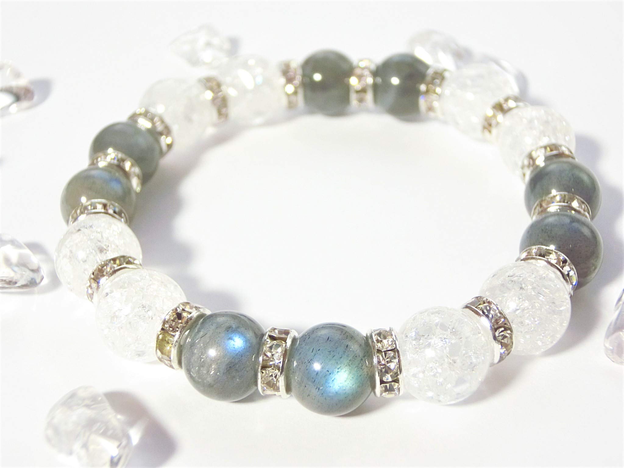 

use of your natural strengths and connect with good Labradorite Crack Quartz Power Stone Bracelet for Natural Stone general Kanaishi [Make people!]