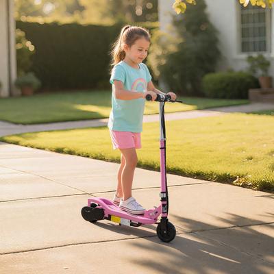 Electric Scooter for Children 7+, Folding, 120 W, Max Speed 12 Km/h, 75 X 36 X 82-93 Cm, Pink