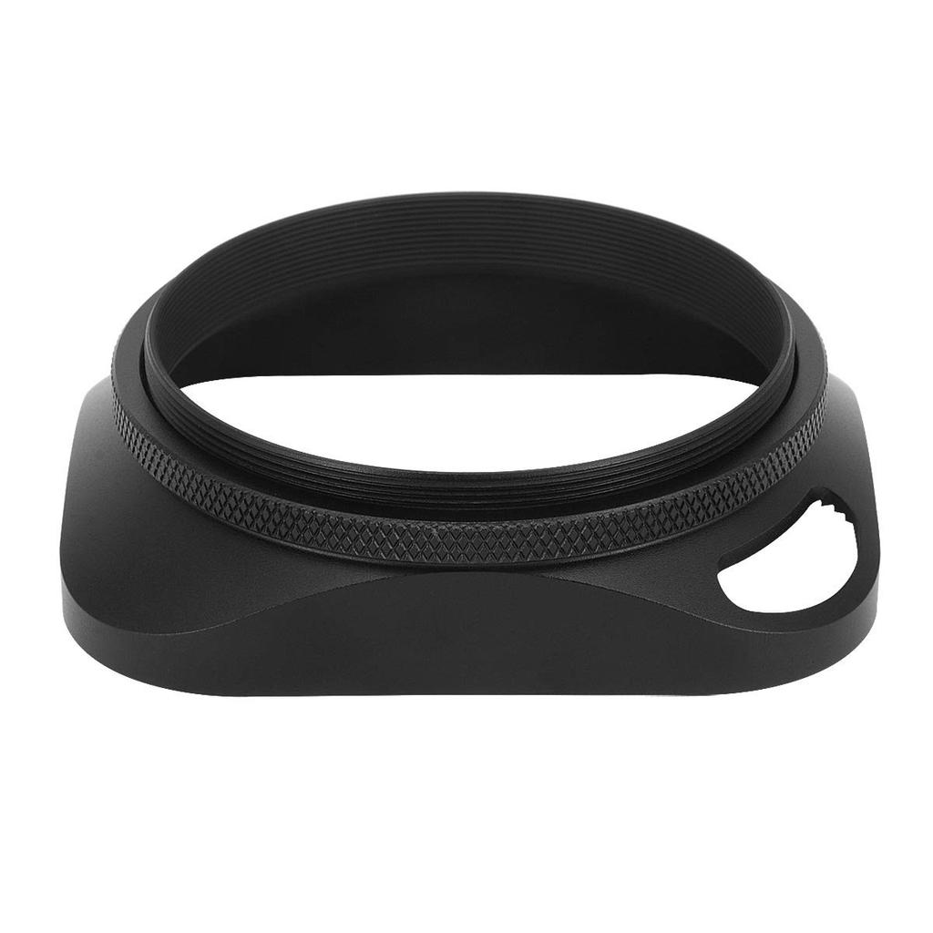 Haoge LH-B58P 58mm Square Metal Screw-in Lens Hood with Hollow-out Cap for Leica Rangefinder Cameras with 58mm E58 Filter Thread Lens, Black
