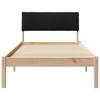 Brown and Black Bed Frame 90 X 200 Cm Solid Pine Wood