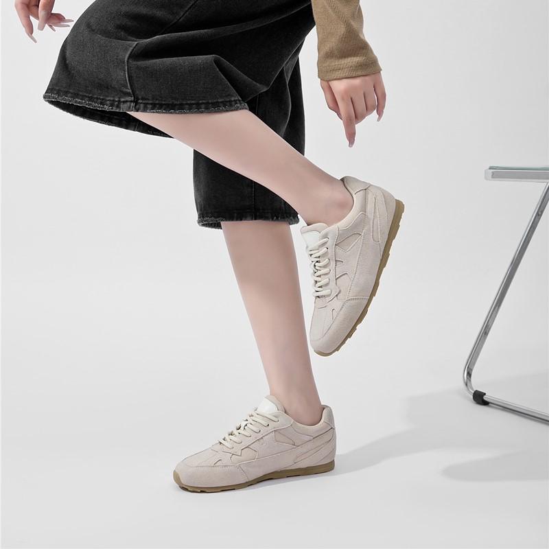 Women Sneakers Shoes  Genuine Leather Flat Women Moral Training Shoes Large Size Retro Casual Female Shoes