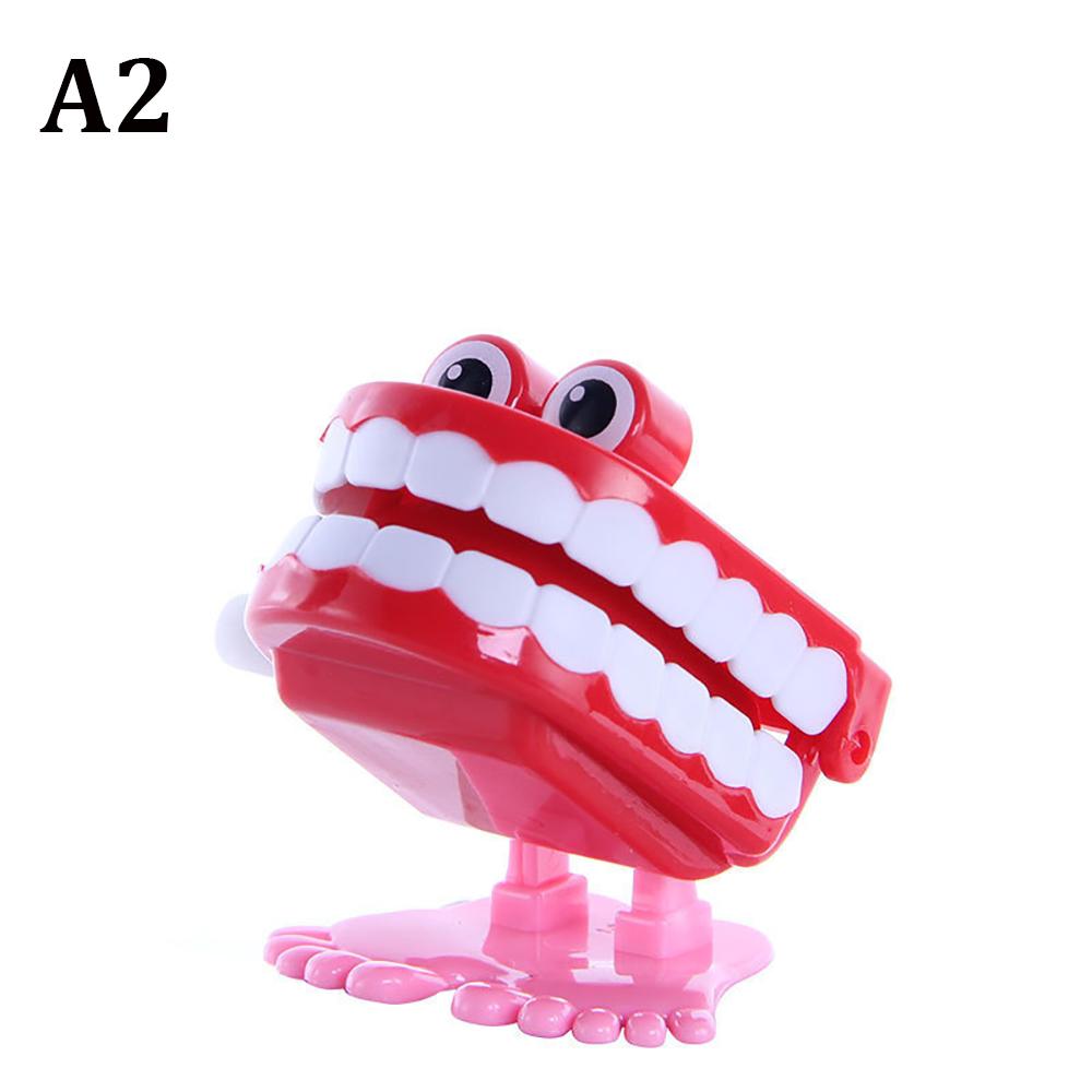 Dental Gift Teeth Shape Clockwork Toy with Chain String Up Jumping Walking Mouth Toys Kids Birthday Party Halloween Gift