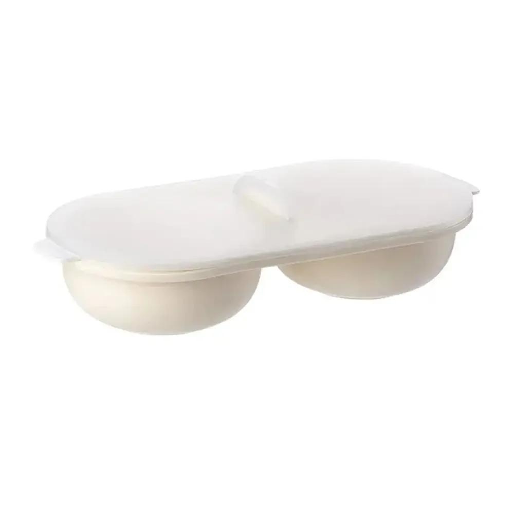 1pc Microwave Eggs Poacher,Double-Cup Egg Boiler,Kitchen Gadget, Hot Spring Egg Mold ,Cooking Tools,Clear Water Lotus Egg Maker