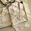 Flowers Twill Print Classy Women's Pajamas Spring Autumn Two-piece Sets Long Female Lounges Simulated Silk New Y2k Homewear