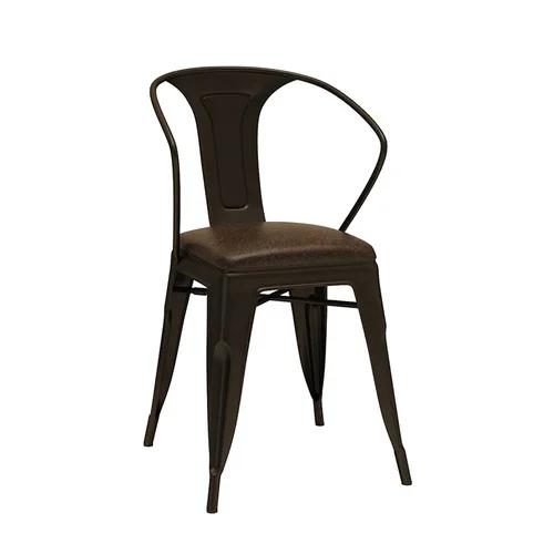 Scaun de sufragerie din fier la modă, scaun de cafea pentru restaurant, scaun creativ în stil european, retro, vintage, stil industrial, scaune simple din metal și lemn