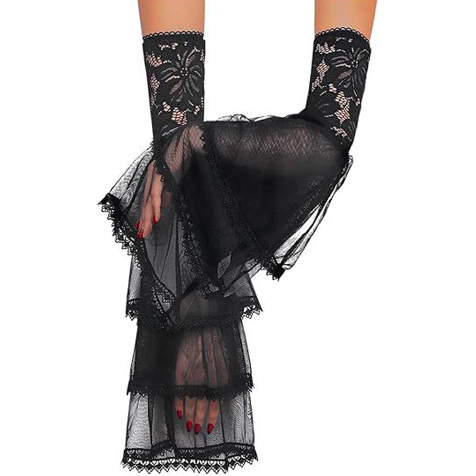 

Кружевные нарукавники в викторианском стиле из мягкой эластичной полиэстеровой ткани для косплей-тематических мероприятий и повседневной носки 3