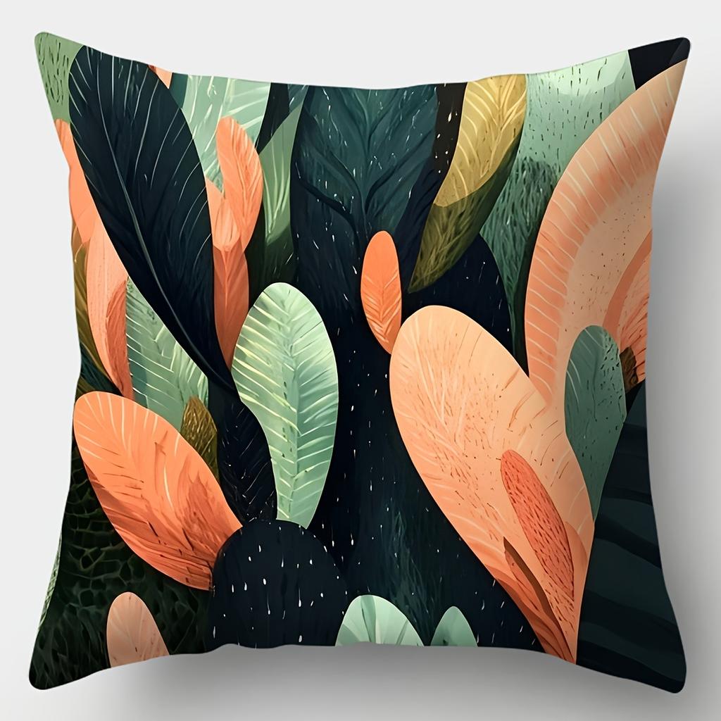 4pcs set, sofa cushion cover, simple cactus pillowcase, 17.7 inches * 17.7 inches, single-sided printing, home decoration, sofa