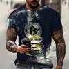 Men T-shirtSpring and Summer New Short-sleeved Bitcoin 3D Printed T-shirt Casual T-ShirtStreet Trend Oversized T-Shirt