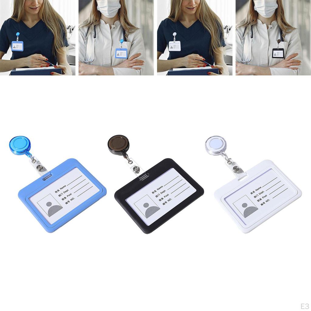 Badge Reel Holder ID Clip 60cm Telescopic Cable Nurse Gift Key Name Tag