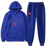 European Size Plus Fashion Printed Sweater Autumn and Winter Fleece Warm Hoodie Casual Sports Women's Suit
