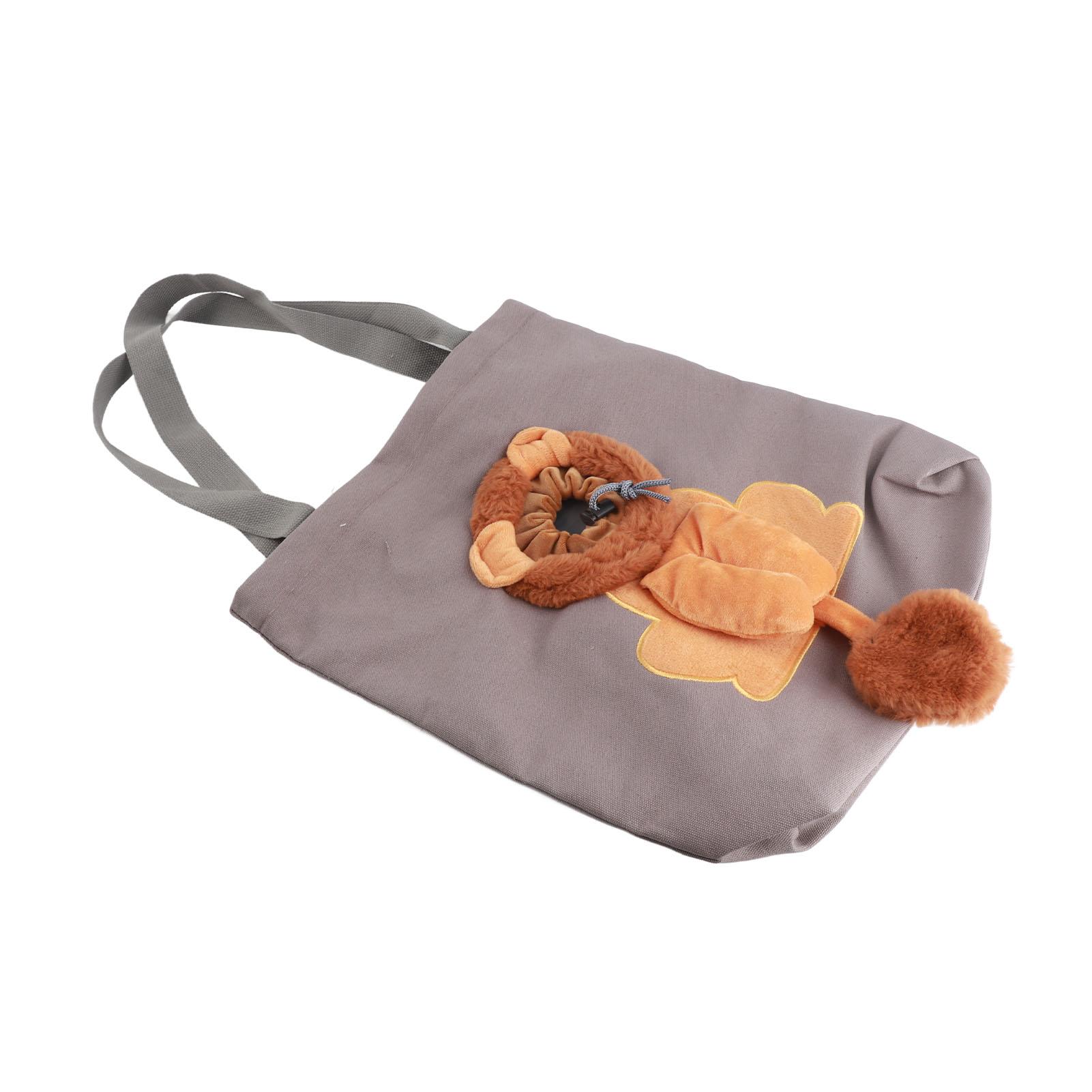 Pet Canvas Shoulder Bag Breathable Portable Pet Outing Shoulder Bag Cute Dog Carrying Bag Adjustable Cat Carrier Bag S 8.9 X 1.5in темно-серого