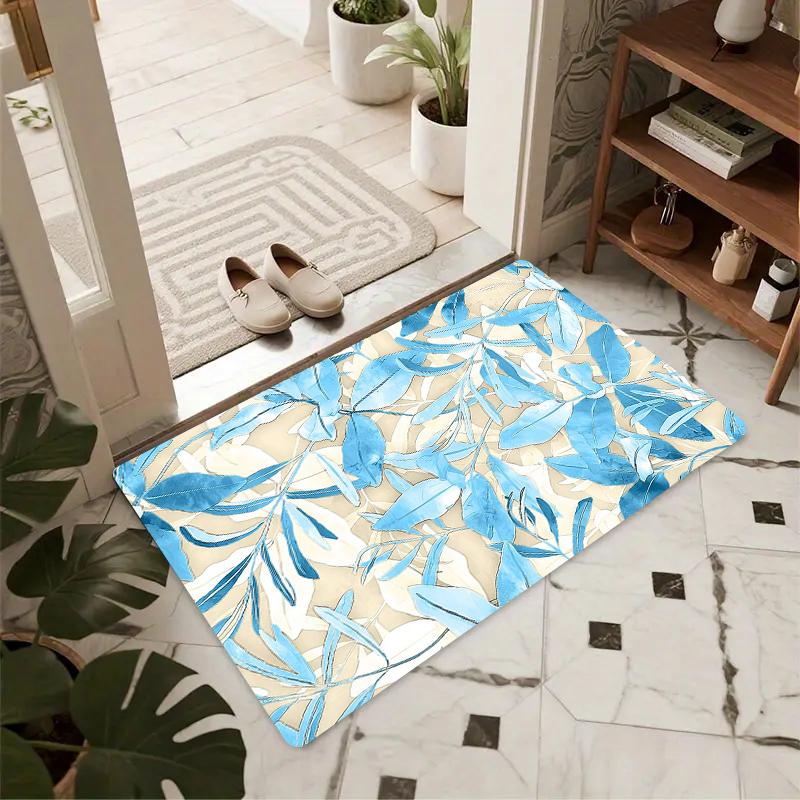 Tropical Green Monstera Leaf Print Doormat Non Slip Durable Farmhouse Front Door Entrance Floor Rug Home Decor