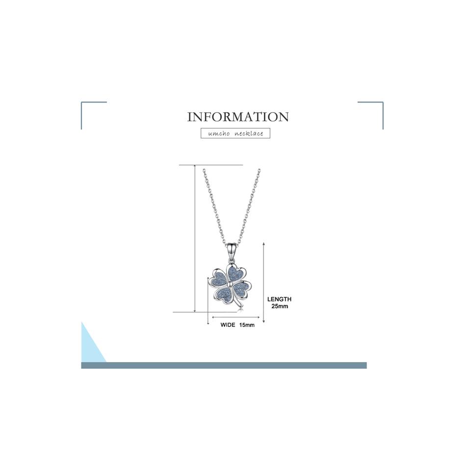 Umcho Glitter Green Four-leaf Clover Necklace Pendants For Women Clothes Match Decoration Fine Jewelry