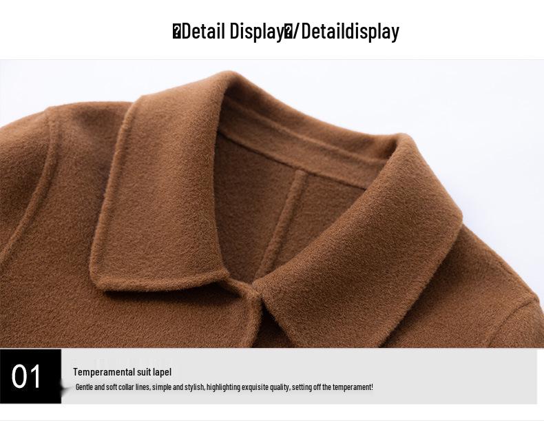 Women's Slim-Fit Double-Faced Wool Coat, Flattering Design for Middle-Aged Fashion, 2026 New Style