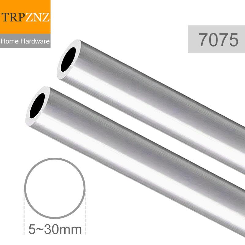 Tubo de alumínio de aviação 7075 Tubo de liga de alumínio Material super duro de alta precisão Para tendas Bastões de caminhada DI 5 a DI 30mm