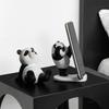 Panda Shaped Mobile Phone Holder Tablet Stand Resin Decoration For Desk Shelf Bedroom Kitchen Decors