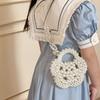 Charming Pearl Flower Design Mini Handbag Perfect For Kids Versatile Summer Use