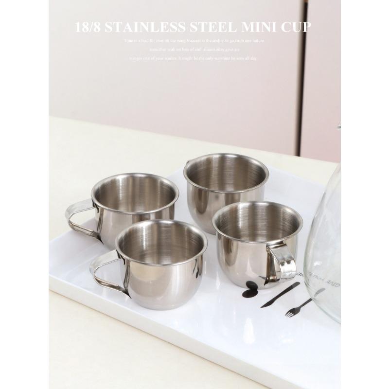 304 stainless steel mini cup, small wine cup, mouth cup, tea cup, coffee cup, casual cup, children's small water cup with handle
