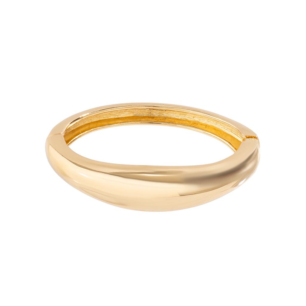 Round Smooth Bracelet Bangle Women Minimalist Gold copper Color Texture Charm Wrist Jewelry Couple Jewelry Steampunk
