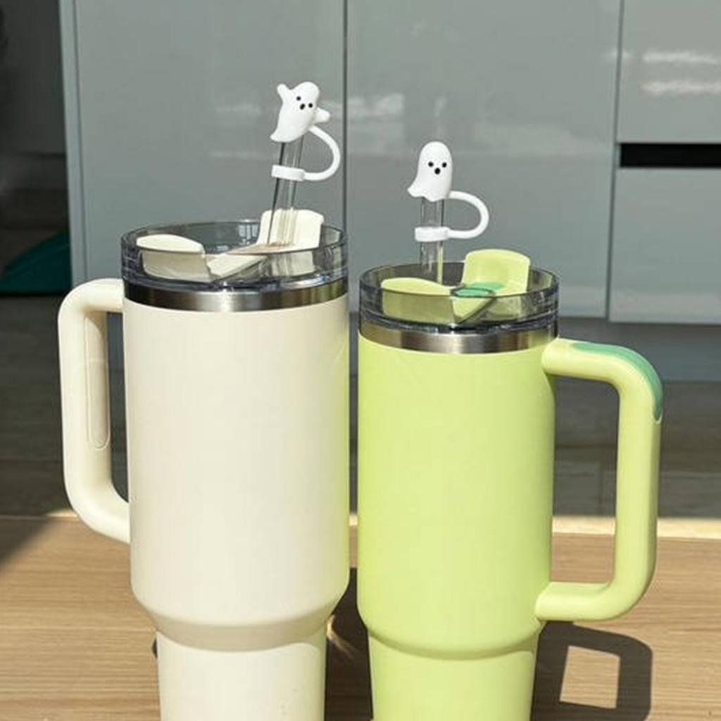 Roztomilé kloboučky na brčka kompatibilní s kelímky 30 40 uncí, 4 kusy silikonových opakovaně použitelných kloboučků na brčka, obsahuje 2 styly, vtipný doplněk na tumbler