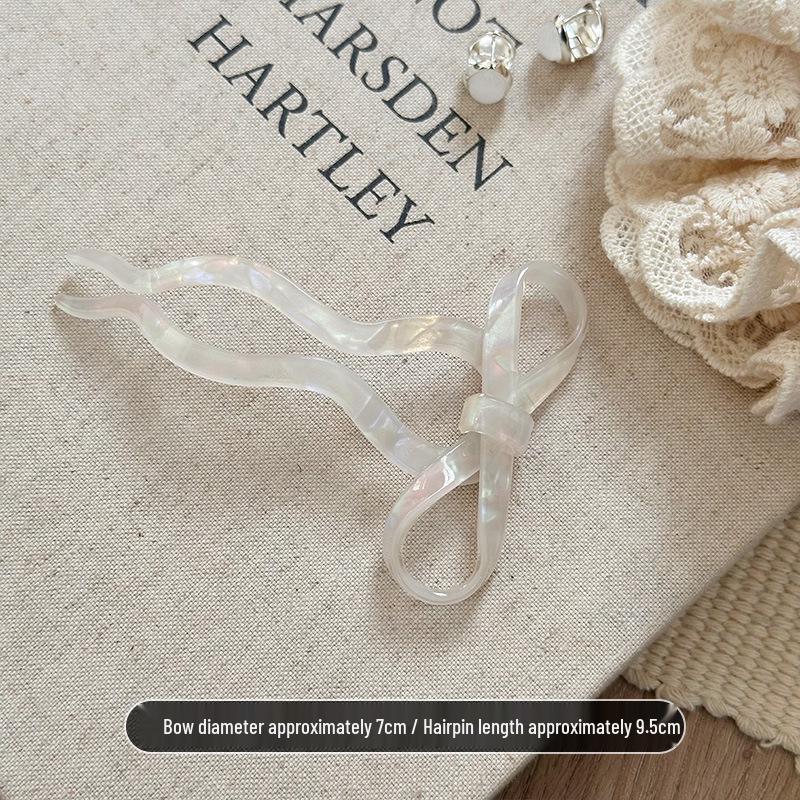 Ballet Style Colorful Bow Hairpin for Updo and Flyaway Hair - Cute Acetate Hair Clip