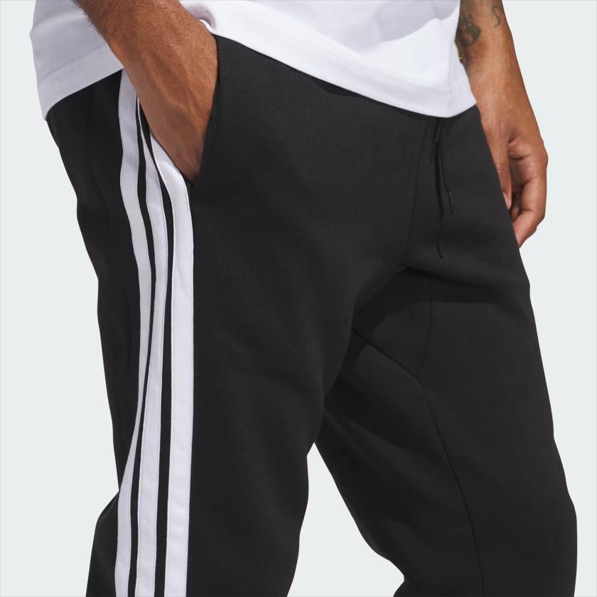 Adidas Essentials Logo Stripe Comfortable Casual Knit Sports Pants Men Pants Black White JD1861