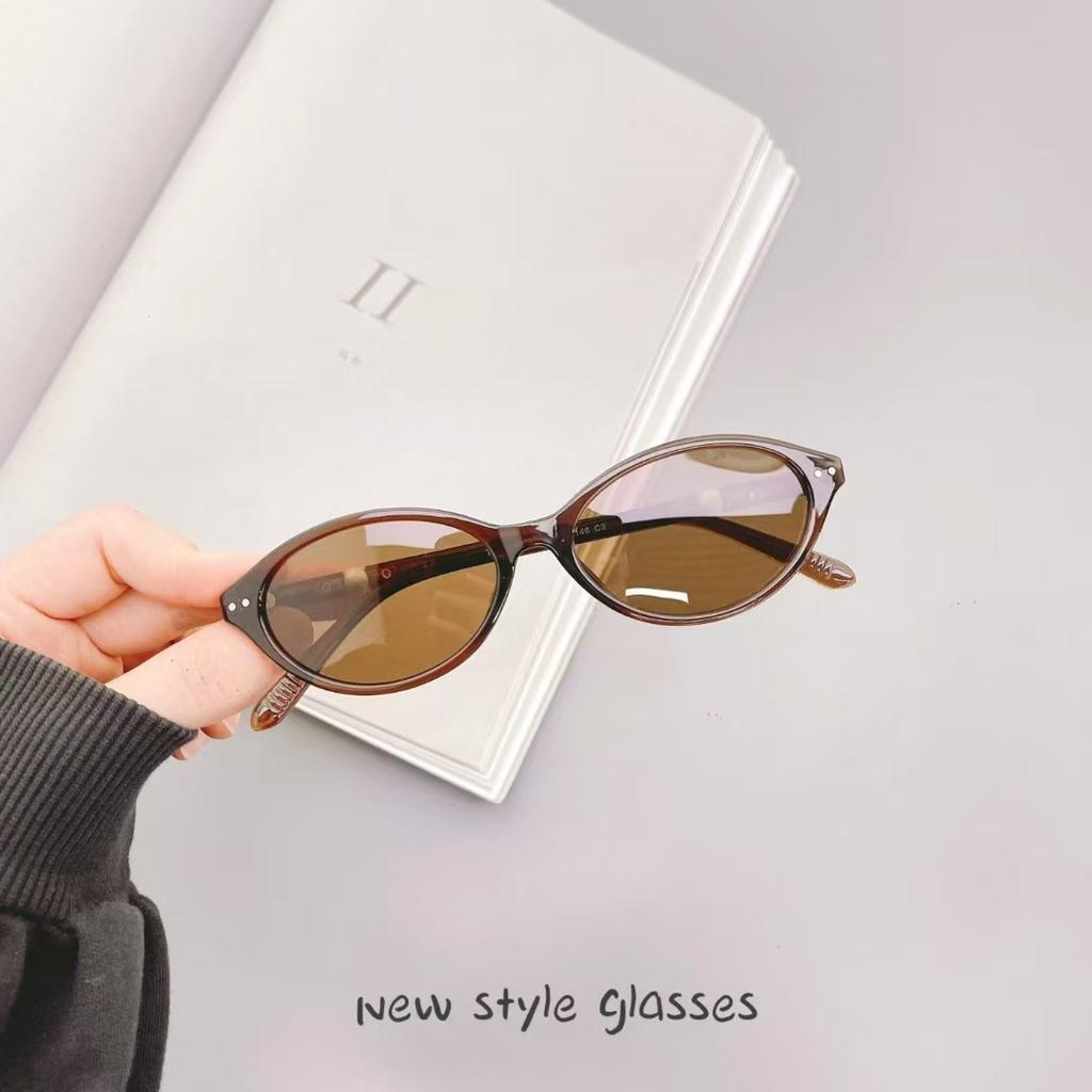 Occhiali da Sole Donna Stile Coreano TR90 Forma Ovale Decorazione Perla Occhiali da Festa Leggeri Durevoli