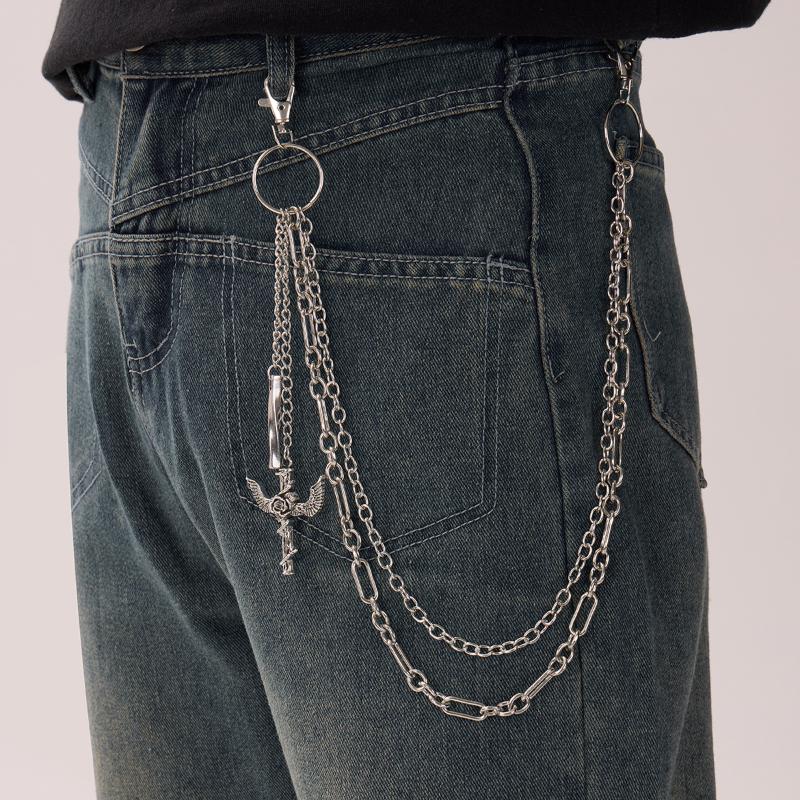 Personalized Punk Pendant Pants Chain For Women Men Fashion Metal Geometric Hollow Jeans Chain Body Jewelry Accessories