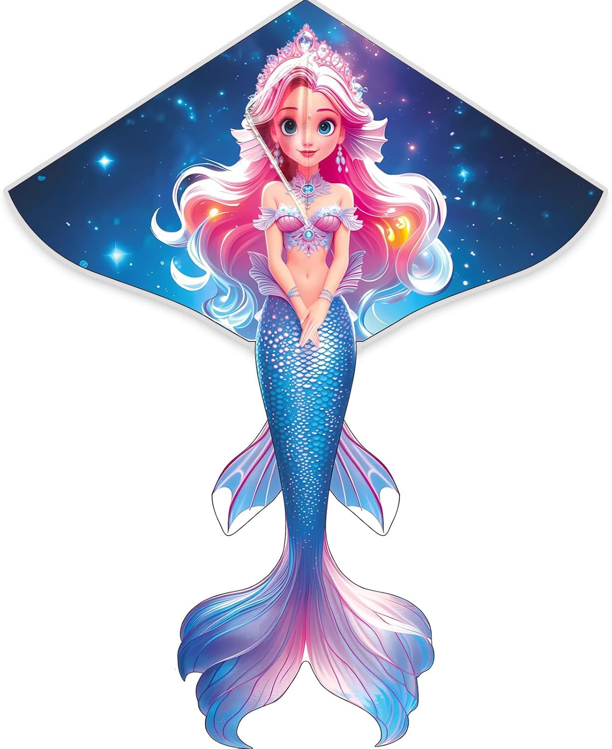 

Воздушный змей Русалка для детей и взрослых - Премиальный прочный уличный летающий змей, легкий в запуске для начинающих, детей и взрослых, идеально подходит для пляжа, парка,